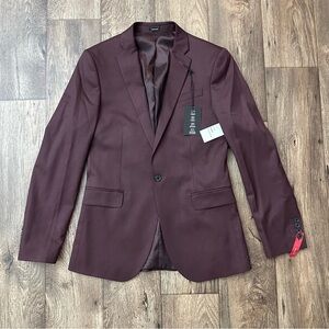 $200 J Ferrar JF Stretch Slim Fit Suit Blazer Men’s Size 36 Reg Burgundy